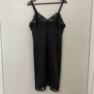 Vintage Lorraine 1970 Satin and Lace Slip Dress
